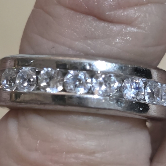 ETERNITY RING 925 STERLING SILVER SIZE 6 Heavy 8.51 Grams COMFORT BAND - Picture 5 of 8